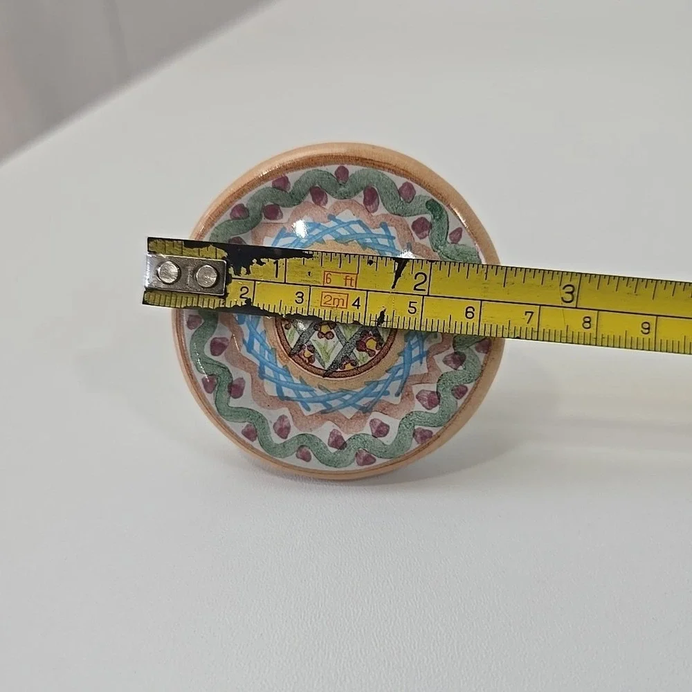 Mackenzie Childs Heather Round Ceramic Knob 2.5